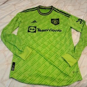 Manchester United Adidas Lime Green Soccer Jersey